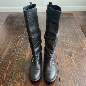BOUTIQUE 9 Black Tall Leather Marl Boots